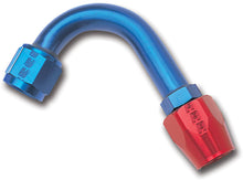 Load image into Gallery viewer, Russell Performance -6 AN Red/Blue 120 Degree Full Flow Hose End (1in Centerline Radius) Russell