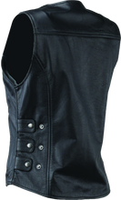 Load image into Gallery viewer, Kuryakyn Leather By River Road Plains Leather Vest Black Womens - Small Vests Kuryakyn