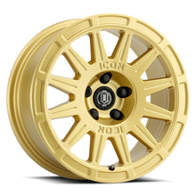 Load image into Gallery viewer, ICON Ricochet 17x8 / 5x100 / 38 mm / 6in BS Gloss Gold Wheel