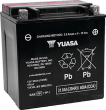 Load image into Gallery viewer, Yuasa YIX30L-BS-PW High Performance Maintenance Free AGM 12-Volt Battery w/Bottle Yuasa Battery