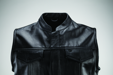 Load image into Gallery viewer, Kuryakyn Leather By River Road Vandal Club Vest Black - Small Vests Kuryakyn