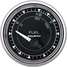 Load image into Gallery viewer, AutoMeter Chrono 2-1/16in 73E-10F Ohm Electric Fuel Level Gauge - Chrome | 9715