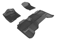 Load image into Gallery viewer, 3D MAXpider 2007-2013 Chevrolet Silverado Extended Cab Kagu 1st & 2nd Row Floormats - Black | L1CH05001509