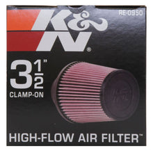 Load image into Gallery viewer, K&N Universal Rubber Filter 3 1/2inch ID FLG / 6inch Base / 4-5/8inch Top / 6inch Height