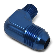 Load image into Gallery viewer, Russell Performance -4 AN to 1/8in NPT 90 Degree Flare to Pipe Adapter (Blue) Russell