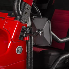 Load image into Gallery viewer, Rugged Ridge 97-18 Jeep Wrangler Textured Black Rectangluar Stubby Trail Mirror Rugged Ridge