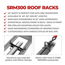 Load image into Gallery viewer, Go Rhino Roof Baskets Go Rhino SRM300 Dual Rail Kit (For 40x40in. Rack) - Tex. Blk (Rails ONLY - Req. Platform)