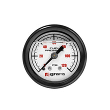 Load image into Gallery viewer, Grams Performance Gauges Grams Performance Universal 0-120 PSI Fuel Pressure Gauge - White Face
