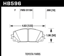 Load image into Gallery viewer, Hawk Performance HAWKHB596B.690 Hawk 07-16 Toyota Yaris HPS 5.0 Front Brake Pads