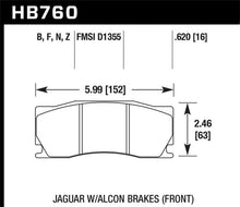 Load image into Gallery viewer, Hawk Performance HAWKHB760Z.620 Hawk 08 -12 Jaguar XKR (w/ Alcon Brakes) Performance Ceramic Street Front Brake Pads