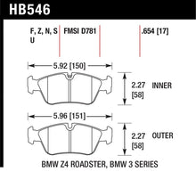 Load image into Gallery viewer, Hawk Performance HAWKHB546B.654 Hawk 08 BMW Z4 3.0L HPS 5.0 Front Brake Pads