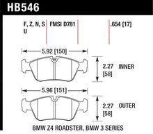 Load image into Gallery viewer, Hawk Performance HAWKHB546B.654 Hawk 08 BMW Z4 3.0L HPS 5.0 Front Brake Pads