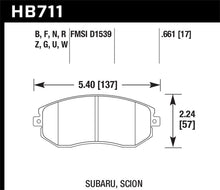 Load image into Gallery viewer, Hawk Performance HAWKHB711Z.661 Hawk 13 Subaru BRZ / 13 Scion FR-S Perf. Ceramic Front Street Brake Pads