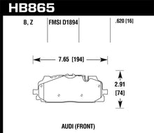 Load image into Gallery viewer, Hawk Performance HAWKHB865B.620 Hawk 18-19 Audi S5 HPS 5.0 Front Brake Pads