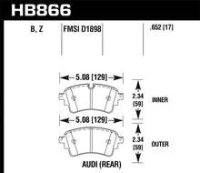 Load image into Gallery viewer, Hawk Performance HAWKHB866B.652 Hawk 18-19 Audi S5 HPS 5.0 Rear Brake Pads