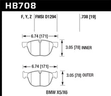 Load image into Gallery viewer, Hawk Performance HAWKHB708B.738 Hawk 18-19 BMW X6 xDrive35i 3.0L HPS 5.0 Front Brake Pads