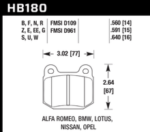 Load image into Gallery viewer, Hawk Performance HAWKHB180B.560 Hawk 1984-1986 Alfa Romeo GTV-6 2.5 HPS 5.0 Front Brake Pads