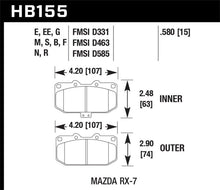 Load image into Gallery viewer, Hawk Performance HAWKHB155B.580 Hawk 1990-1990 Mazda RX-7 GXL (w/Elec Adjust Susp) HPS 5.0 Front Brake Pads