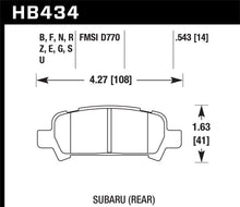 Load image into Gallery viewer, Hawk Performance HAWKHB434B.543 Hawk 2004-2006 Subaru Baja Sport HPS 5.0 Rear Brake Pads
