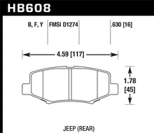 Load image into Gallery viewer, Hawk Performance HAWKHB608B.630 Hawk 2007-2011 Dodge Nitro R/T HPS 5.0 Rear Brake Pads