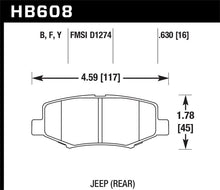 Load image into Gallery viewer, Hawk Performance HAWKHB608B.630 Hawk 2007-2011 Dodge Nitro R/T HPS 5.0 Rear Brake Pads
