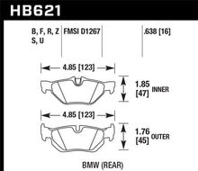 Load image into Gallery viewer, Hawk Performance HAWKHB621D.638 Hawk 2011 BMW 125i Rear ER-1 Brake Pads