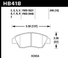 Load image into Gallery viewer, Hawk Performance HAWKHB418B.646 Hawk 2013-2014 Acura ILX (Hybrid) HPS 5.0 Front Brake Pads