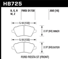 Load image into Gallery viewer, Hawk Performance HAWKHB725Z.650 Hawk 2014 Ford Fiesta ST Performance Ceramic Front Brake Pads
