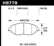 Load image into Gallery viewer, Hawk Performance HAWKHB779U.740 Hawk 2016 Audi S3 DTC-70 Front Brake Pads