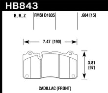 Load image into Gallery viewer, Hawk Performance HAWKHB843U.604 Hawk 2016 Cadillac CTS DTC-70 Front Race Brake Pads