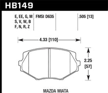 Load image into Gallery viewer, Hawk Performance HAWKHB149F.505 Hawk 94-05 Miata / 01-05 Normal Suspension HPS Street Front Brake Pads (D635)