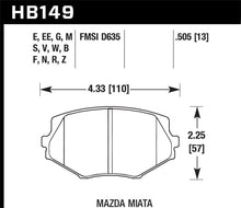 Load image into Gallery viewer, Hawk Performance HAWKHB149F.505 Hawk 94-05 Miata / 01-05 Normal Suspension HPS Street Front Brake Pads (D635)