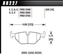 Load image into Gallery viewer, Hawk Performance HAWKHB227Z.630 Hawk 95-99 BMW M3 E36 Performance Ceramic Street Rear Brake Pads