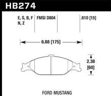 Load image into Gallery viewer, Hawk Performance HAWKHB274Z.610 Hawk 99-04 Ford Mustang Base/GT Performance Ceramic Street Front Brake Pads