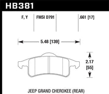 Load image into Gallery viewer, Hawk Performance HAWKHB381Y.661 Hawk 99-04 Jeep Grand Cherokee LTS Street Rear Brake Pads