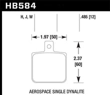Load image into Gallery viewer, Hawk Performance HAWKHB584F.485 Hawk Aerospace Single Dynalite 12mm Thickness HPS Street Brake Pads