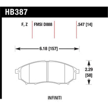 Load image into Gallery viewer, Hawk Performance Brake Pads - Performance Hawk 06-09 350z/ 05-08 G35 w/o Brembo Performance Ceramic Street Front Brake Pads