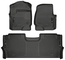 Load image into Gallery viewer, Husky Liners HSL94061 Husky Liners 17-19 F-250/F-350/F-450 Crew Cab Weatherbeater Black Front & 2nd Seat Floor Liners