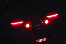 Load image into Gallery viewer, Kuryakyn KUR2905 Kuryakyn Tracer L.E.D. Turn Signal Inserts Red/Red Smoke Lens Rear