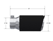 Load image into Gallery viewer, MBRP MBRPT5072CF MBRP Universal Carbon Fiber Tip 6in OD/4in Inlet/12in L - Angle Cut Tip
