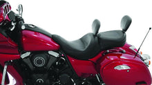 Load image into Gallery viewer, Mustang Motorcycle One-Piece Motorcycle Seats Mustang 11-19 Kawasaki Vulcan 1700, Vaquero Std Touring 1PC Seat w/Driver and Pass Backrest - Black