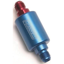 Load image into Gallery viewer, Russell Fuel Filters Russell Performance Red/Blue Anodized (3-1/4in Length 1-1/4in dia. -8 male inlet/outlet)