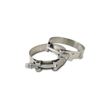Load image into Gallery viewer, Vibrant Clamps Vibrant SS T-Bolt Clamps Pack of 2 Size Range: 4.20in to 4.60in O.D. For use with 4in I.D. couplings