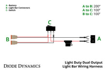Load image into Gallery viewer, Diode Dynamics Light Duty Dual Output Light Bar Wiring Harness Light Accessories and Wiring Diode Dynamics