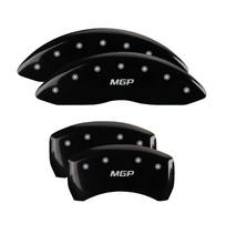 Load image into Gallery viewer, MGP 4 Caliper Covers Engraved Front/Rear 18-19 Buick Regal Sportback Black Finish Silver Characters Caliper Covers MGP