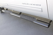Load image into Gallery viewer, Lund 01-13 Chevy Silverado 1500 Crew Cab 5in. Oval Straight SS Nerf Bars - Polished Nerf Bars LUND