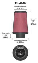 Load image into Gallery viewer, K&N Universal Clamp-On Air Filter 4in FLG / 6in B / 4in T / 7in H Air Filters - Universal Fit K&N Engineering