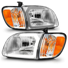 Load image into Gallery viewer, ANZO 00-04 Toyota Tundra (Reg/Acc Cab Only) Crystal Headlights w/Lgt Bar Chrome w/Corner Lights 2pc Headlights ANZO