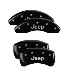 Load image into Gallery viewer, MGP 4 Caliper Covers Engraved Front & Rear JEEP Black finish silver ch Caliper Covers MGP