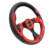 Load image into Gallery viewer, NRG Reinforced Steering Wheel (320mm) Blk w/Red Trim & 5mm 3-Spoke Steering Wheels NRG